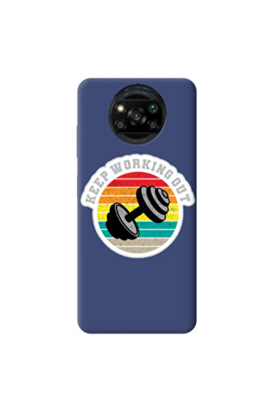 Other Xiaomi Poco X3 /X3 Pro Keep working out Dark blue Colored Silicone TPU ...