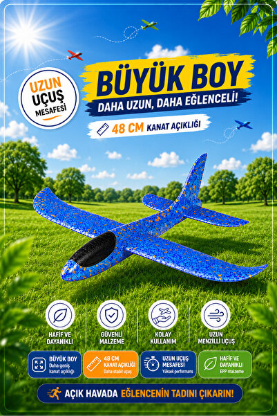 Science Line Büyük Boy El Atmalı Uçak 48 CM – Uzun Menzilli EPP Köpük Model Uçak