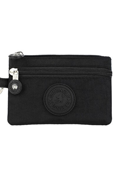 Choice5 BLACK Canvas Money Coin Purse 2023 New with Key Ring Waterproof Holod...