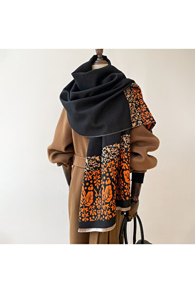 Choice5 black 2024 Winter Two-Sided Ethnic Style Cashmere Jacquard Scarves Hi...