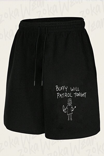 ZOKAWEAR شورت مطبوع بتصميم Buffy Will Patrol للجنسين