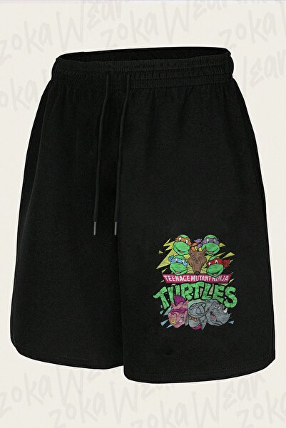 ZOKAWEAR Unisex Teenage Mutant Ninja Turtle Retro Design Printed Shorts