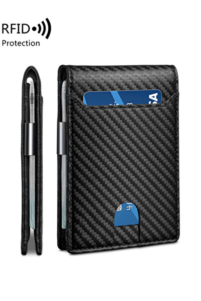 Choice3 محفظة رجالية QB346-carbonblack بسيطة وعصرية، حاجز RFID، متعددة الوظائ...