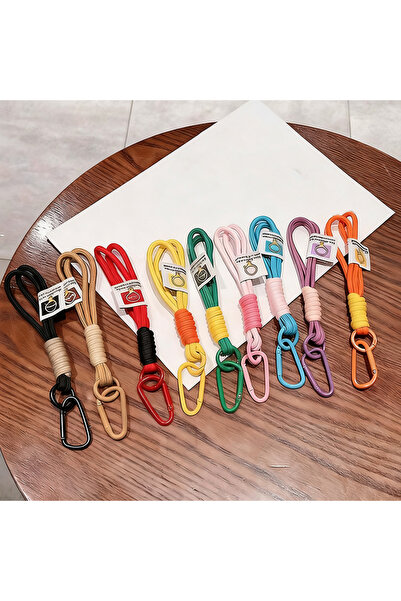 Choice 8pc mix Creative Iridescent Braid Rope Keychain Carabiner Key Ring For...