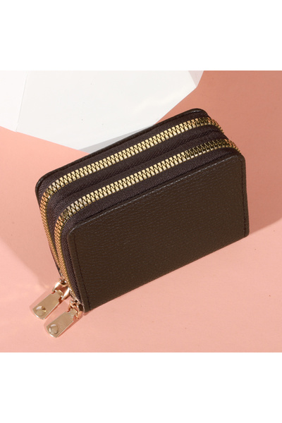 Choice5 coffee Women Zipper Short Style Purse LycheePattern Fashion Large Cap...