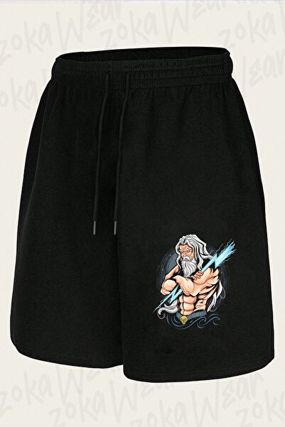 ZOKAWEAR Unisex Zeus Design Printed Shorts