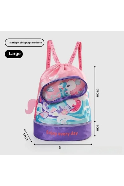 Choice7 Pinkl Purple Large Children's Swimming Bag Student Cute Cartoon Doubl...