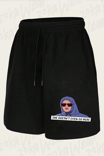 ZOKAWEAR Unisex She Doesn'T Even Go Here Design Printed Shorts