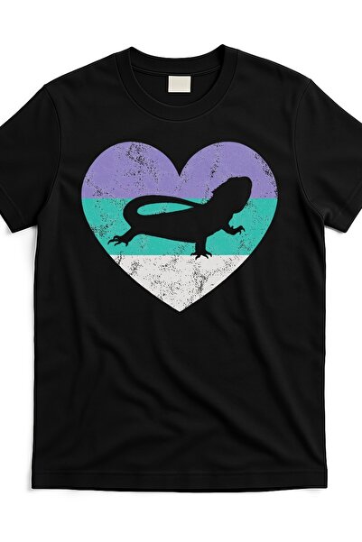 STITCHLY تي شيرت نسائي لطيف بتصميم Bearded Dragon Gif Bdg9817467 باللون الأسو...
