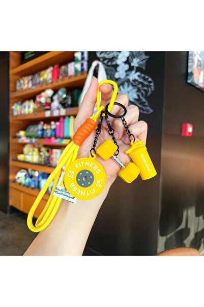 Choice6 yellow Detachable Barbell Plates Keychain Water Cups INS Simulation D...