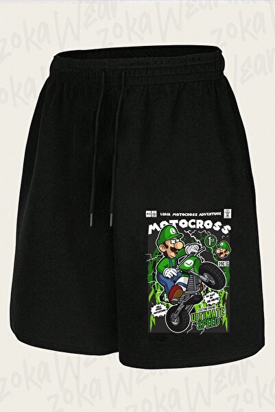 ZOKAWEAR Unisex σορτς με στάμπα Luigi Motocross Design