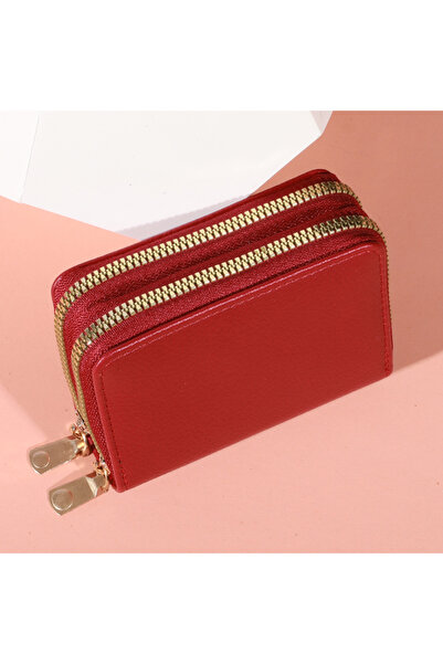Choice4 red Women Zipper Short Style Purse LycheePattern Fashion Large Capaci...