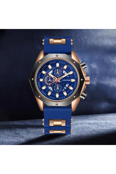 Choice1 Blue Men's Sports Watch Fashion Silicone Band Quartz Watches With Dat...