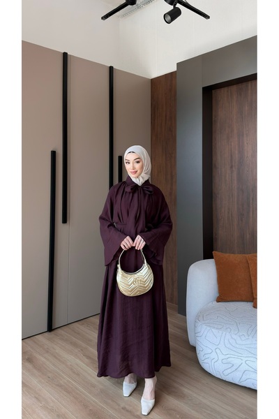 zahen mürdüm rüya astarlı tensel kumaş elbise