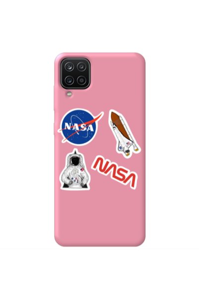 Other Samsung A12 Nasa Pink Colored Silicone TPU Θήκη