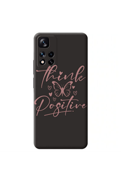Other Xiaomi Redmi Note 11 Pro 5G Think Positive Black Colored Silicone TPU Θήκη