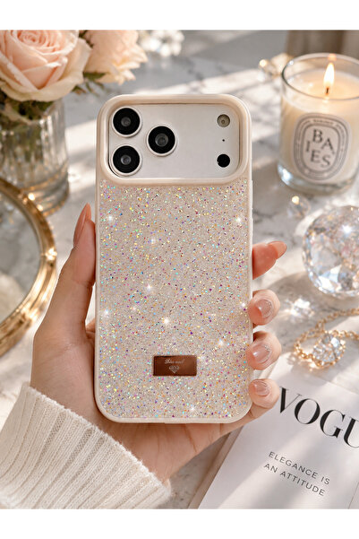 PRESTIGE KILIF Işıltılı Diamond Taşlı Lüks İPhone 13/14 BEYAZ Telefon Kılıfı ...