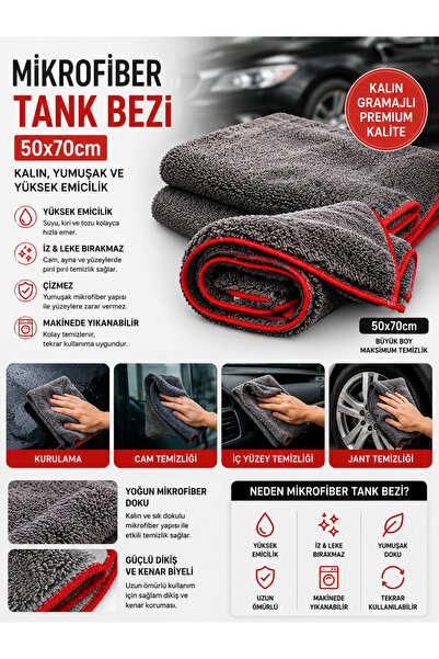 Mis Gibi MisGibi Ultra Mikrofiber Tank Bezi 50x70 cm Kalın Dokulu Kurulama Bezi