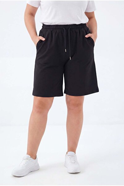 RMG Plus Size Cotton Shorts Black