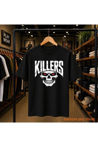 playwear Tricou cu imprimeu Kıllers, 100% bumbac, supradimensionat, cu croial...