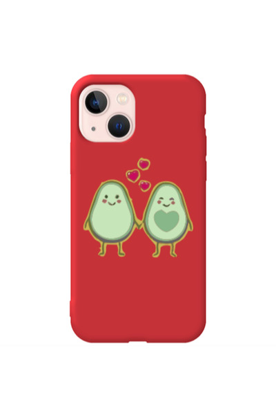 Other Apple iPhone 13 Avocados Red Colored Silicone TPU Θήκη