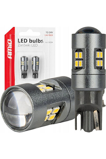 AMIO Λάμπες Αυτοκινήτου T10 / W5W Canbus LED 5500K Ψυχρό Λευκό 12-24V 2 τεμάχια