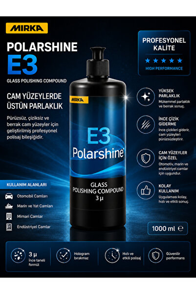MİRKA cam çizik giderme pastası E3 Polarshine