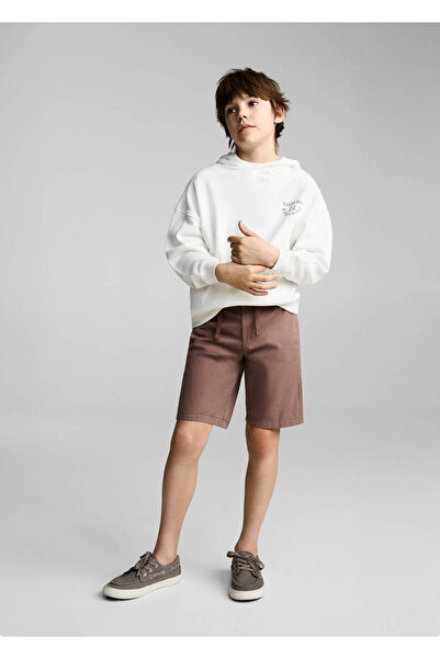 MANGO Kids Desenli pamuklu mesajlı sweatshirt