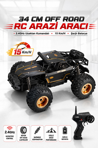 YILDIRIM OYUNCAK Uzaktan Kumandalı Şarjlı 15 Km/H Yapan 4x4 Off Road RC Arazi...