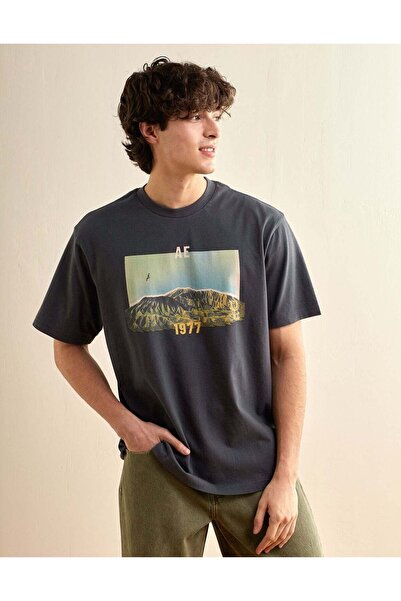 AMERICAN EAGLE AE Standard Fit Destination Graphic T-Shirt