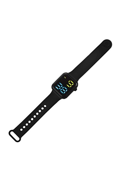 OEM Ceas digital LED pentru copii, curea silicon neagră, lumină colorată, afi...