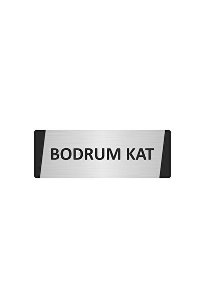 Özarslan Dizayn Bodrum Floor Metal Warning Sign 5X20 cm Silver Color