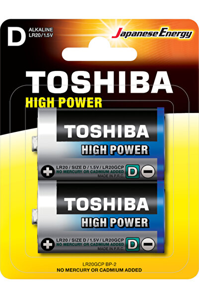 Toshiba Υψηλής Ισχύος Αλκαλικές Μπαταρίες D 1.5 V 2 τεμάχια