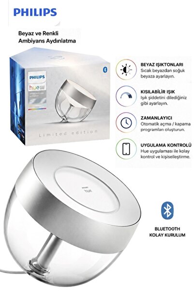 Philips Akıllı Masa Lambası RGB Renkli Bluetooth Kontrollü Ortam Aydınlatma G...