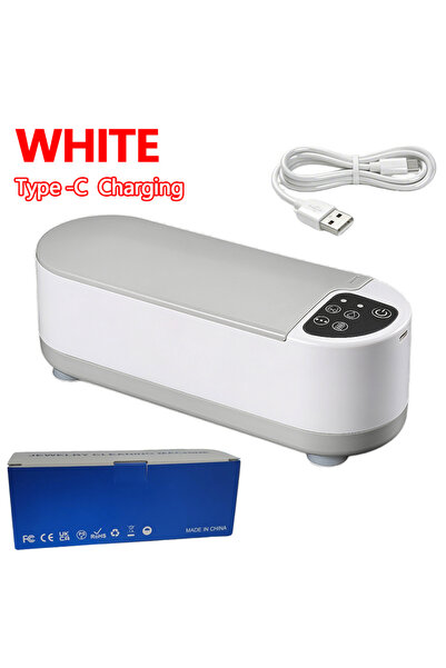 Choice White With Box Portable Jewelry Cleaner Machine 2 Modes Rechargeable U...