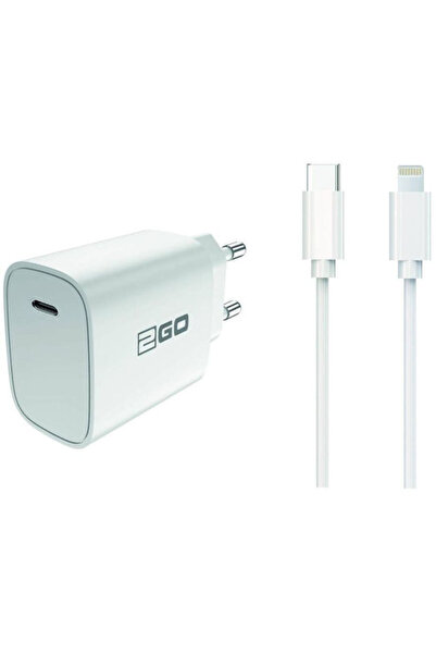 2go Φορτιστής Κινητού Τηλεφώνου με Θύρα USB-C και Καλώδιο USB-C σε Lightning ...