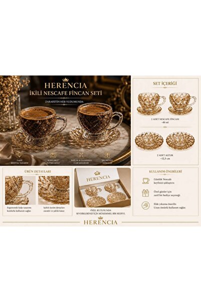 Herencia CAM 2 Lİ ÇAY KAHVE BARDAĞI