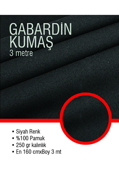 KURUMSAL AMBALAJ 3 METRE GABARDİN SİYAH KUMAŞ