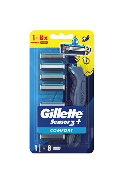 Gillette Aparat de Ras + 8 Rezerve - Sensor 3+ Comfort, 1 buc