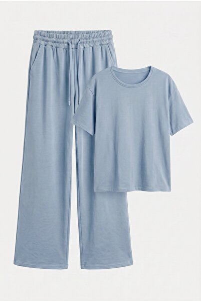 NOTHING Tricou tricotat elastic cu croială relaxată și pantaloni de trening c...