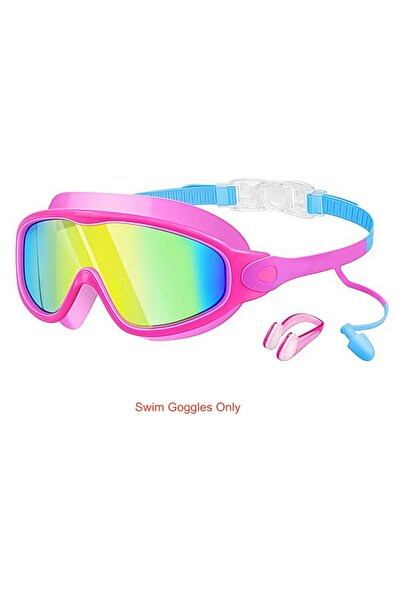 Choice5 As the picture Pink Only New Kids Large Frame Swim Goggles With Nose ...