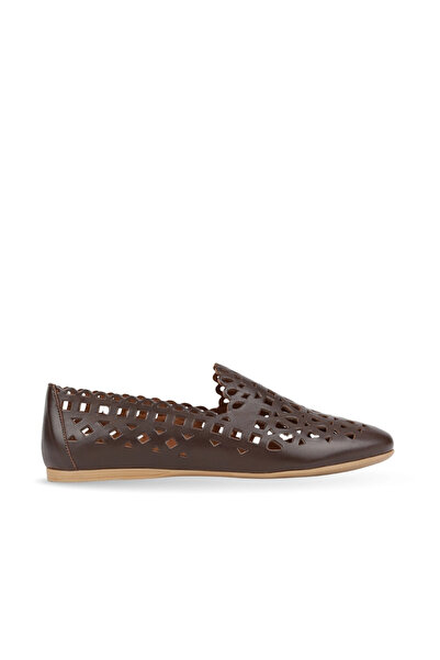BUENO Brown Leather Women's Flat Shoes