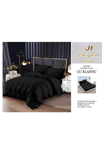 naniland.ro Damask Duvet Cover Set 2 Persons 4 Pieces with Stretchy 180x200 c...