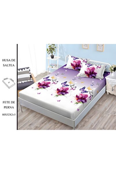 naniland.ro Husă de Pat Finet 2 Persoane 3 Piese cu Elastic 180x200 cm, Model...