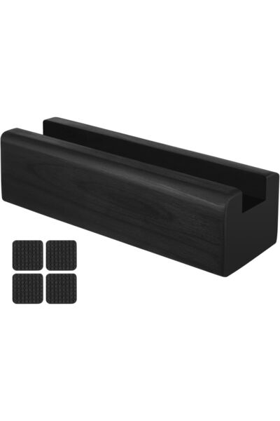 OEM Suport pentru oglindă de podea, mâner din lemn, stabil, 25x7x7 cm, negru