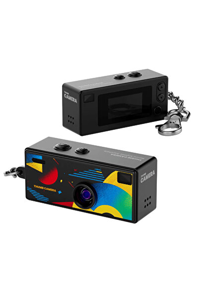 Ausek Мини дигитална камера за ключодържател G6, 1080P, Ретро, Черен цвят
