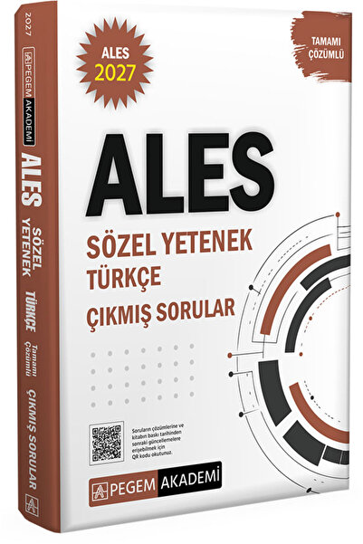 Pegem Akademi Yayıncılık 2027 ALES Sözel Yetenek Türkçe Tamamı Çözümlü Çıkmış...