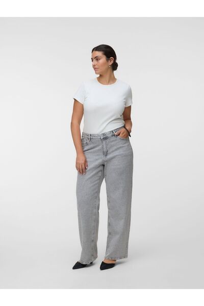 Veromoda Curve Weit geschnitten VMTESSA Hohe Taille Weiter Beinschnitt Jeans