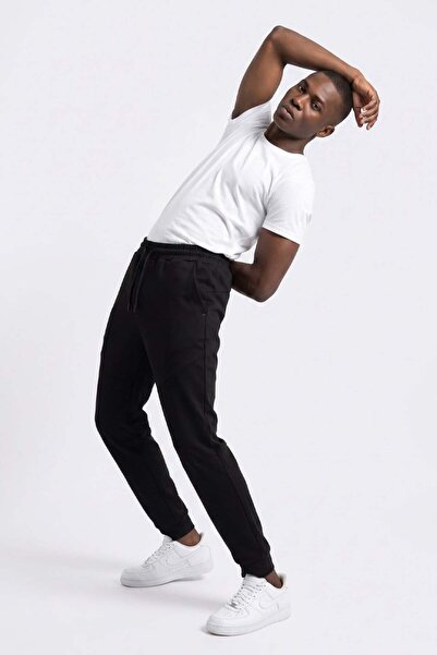 BARRELS AND OIL Men's Elastic Waist Track Pants - Black