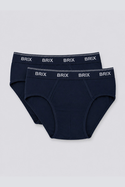 Brix Men's 2-Pack Slip Underwear Navy Blue